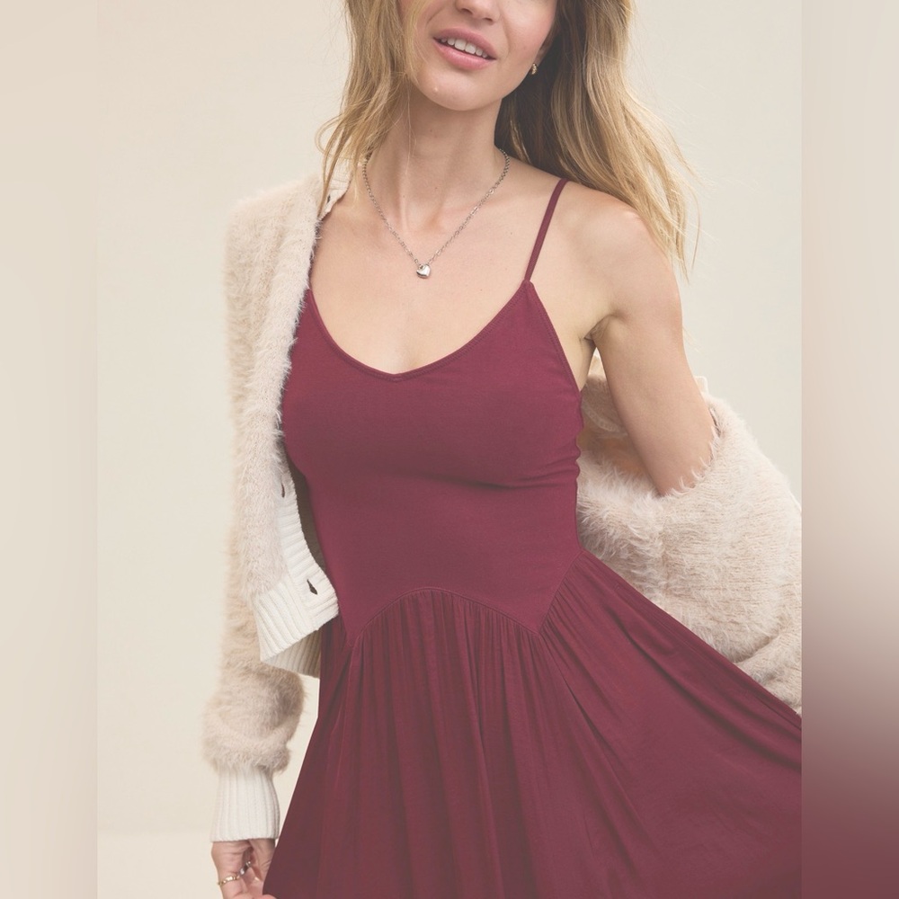 Aerie At the Barre Satin Deep Cherry